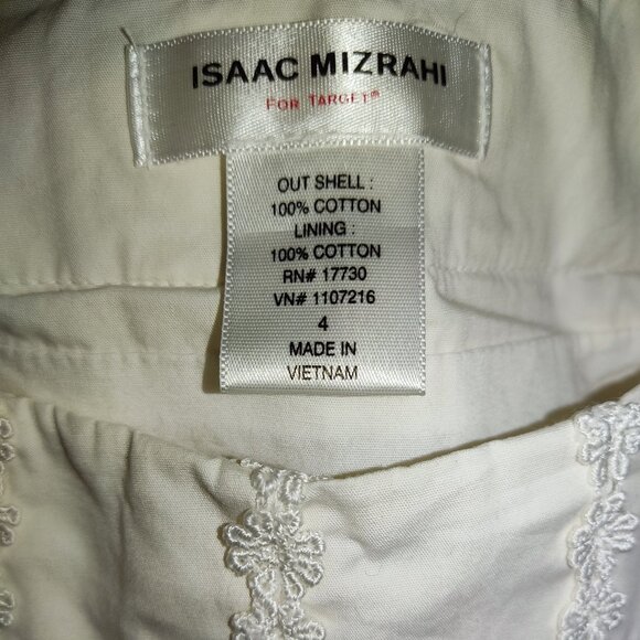 Isaac Mizrahi for Target | Cotton white pleated skirt | floral appliques - Picture 9 of 9